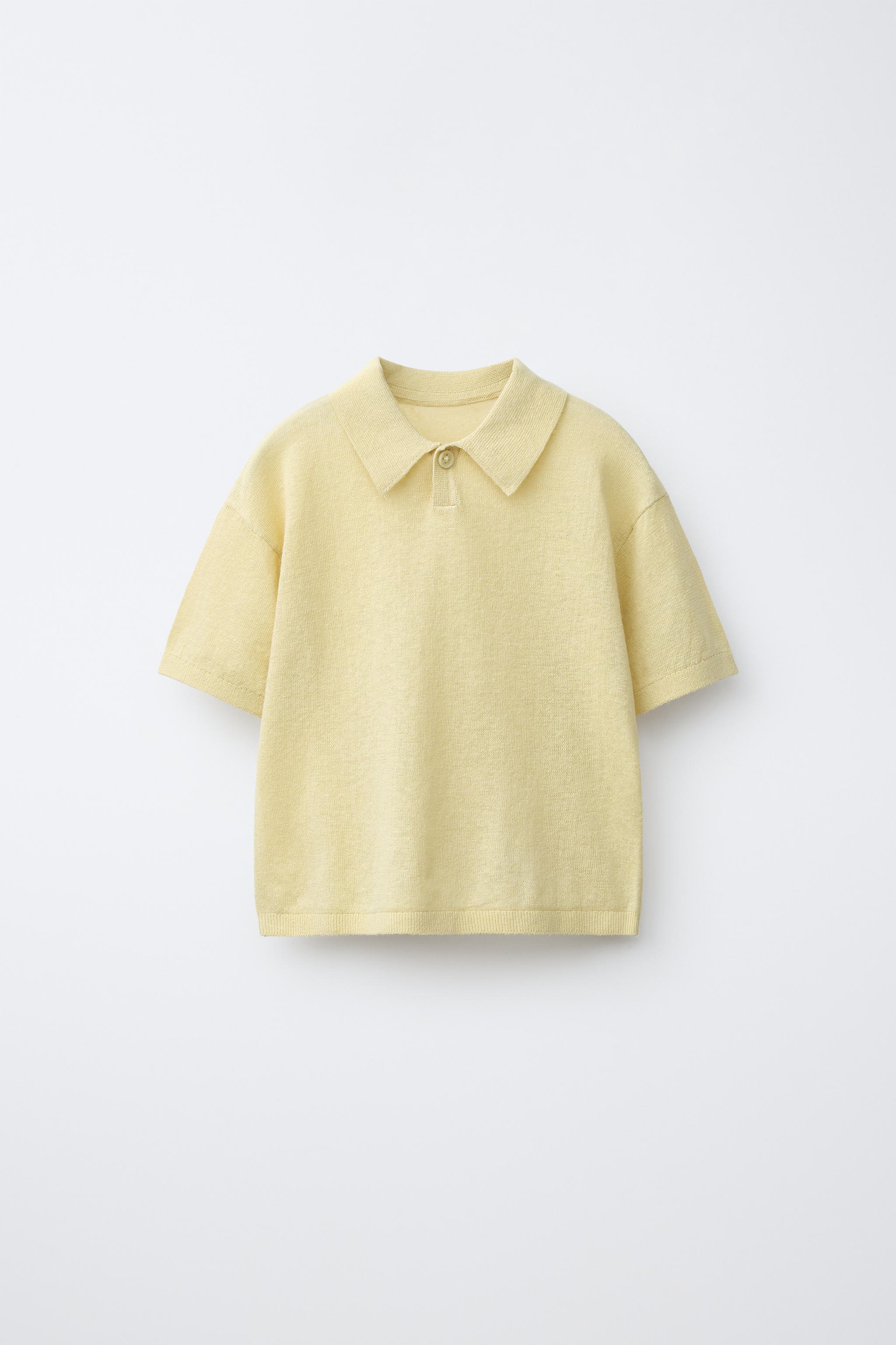 POLO EN MAILLE DE COTON ET LIN